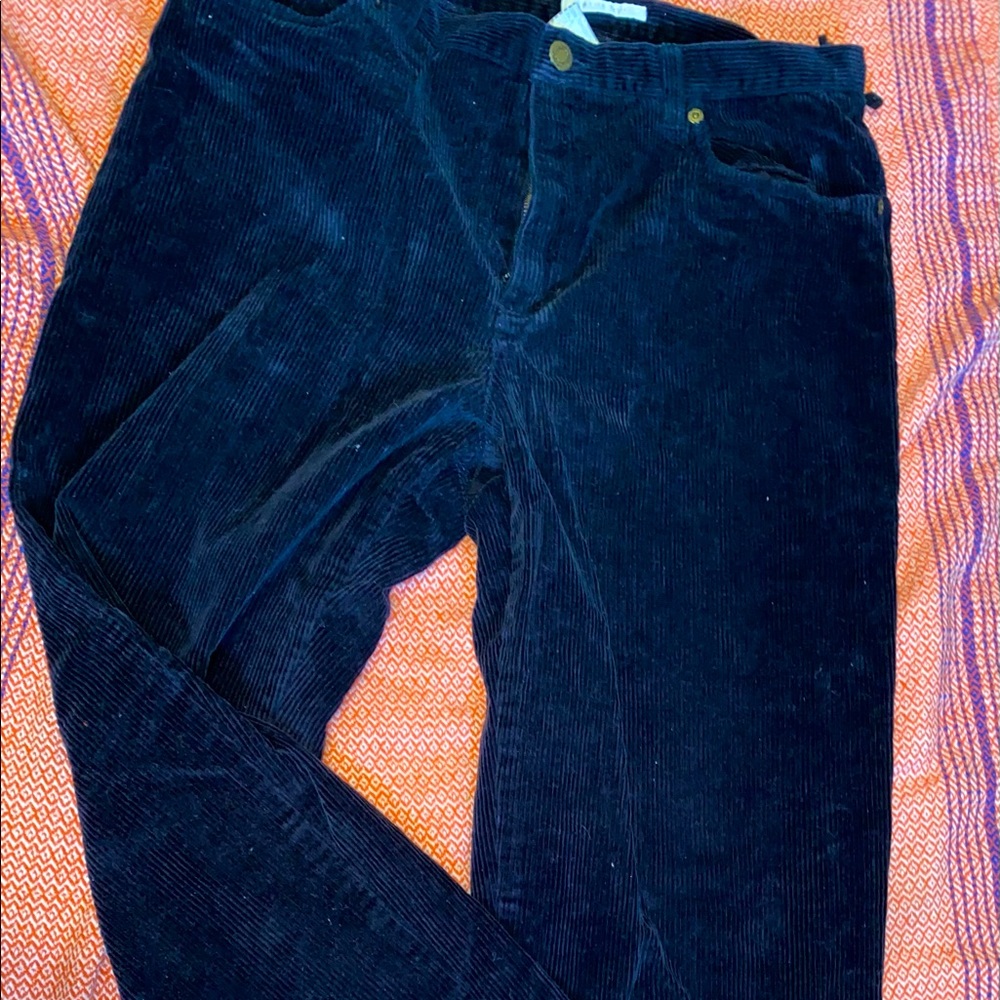 Velvet dark blue vintage pants